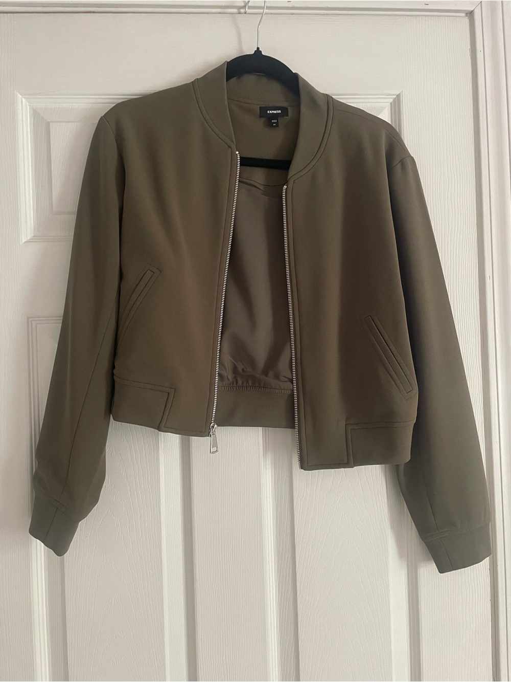 Express Olive Green Women's Bomber Jacket